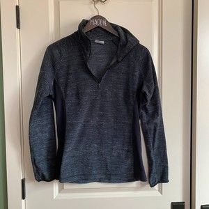 Columbia Women's Quarter Zip Dark Gray Long Sleeve Sweatshirt Size Medium